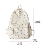 28GD Women's Backpack Nylon Travel Bookbag Floral Print Medium Size