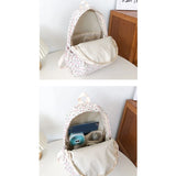 28GD Women's Backpack Nylon Travel Bookbag Floral Print Medium Size