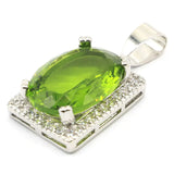 Eye-Catching Green Peridot Pink Morganite CZ 925 Silver Pendant