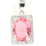 Eye-Catching Green Peridot Pink Morganite CZ 925 Silver Pendant