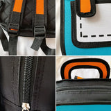 Large Capacity Teen Backpack Waterproof Adjustable Strap Zipper Bag