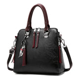 Bohemia Straw+Leather Handbag Rattan Beach Circle Shoulder Bag