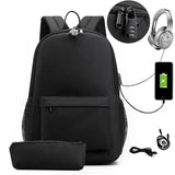 College Waterproof Backpack USB Charging Laptop Bag