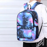 College Waterproof Backpack USB Charging Laptop Bag