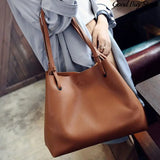 2PCS Women Bags Sets Handbags Large Capacity Shoulder Bag Leather Crossbody