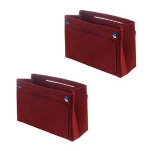 2Pc Cosmetic Organizer Purse Insert Bag Felt Fabric Storage Pouch