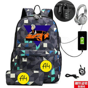 2Pcs ?4 ???? ?????? Backpack for Boys Girls Casual School Students Backpack
