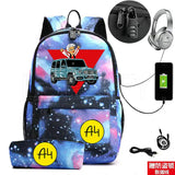 2Pcs ?4 ???? ?????? Backpack for Boys Girls Casual School Students Backpack