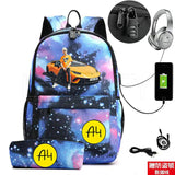 2Pcs ?4 ???? ?????? Backpack for Boys Girls Casual School Students Backpack
