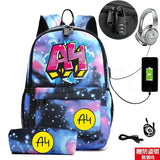 2Pcs ?4 ???? ?????? Backpack for Boys Girls Casual School Students Backpack