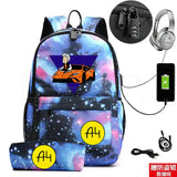 2Pcs ?4 ???? ?????? Backpack for Boys Girls Casual School Students Backpack