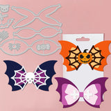 2Pcs Halloween Bows Metal Cutting Dies Pumpkin Spider Bat Die Cuts Embossing Mou