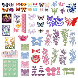 2Pcs Halloween Bows Metal Cutting Dies Pumpkin Spider Bat Die Cuts Embossing Mou