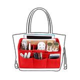 2Pcs Felt Fabric Handbag Organizer Purse Insert Bag - 26x15x14cm & 22x15x9.5cm