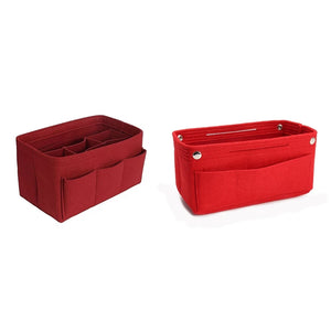 2Pcs Felt Fabric Handbag Organizer Purse Insert Bag - 26x15x14cm & 22x15x9.5cm