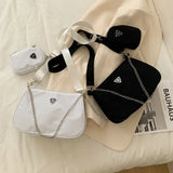 2Pcs Retro Women Crossbody Bags Casual Style Chain Shoulder Bags