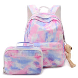 2Pcs Tie Dye Backpack and Lunch Bag Set for Girls Teens Student