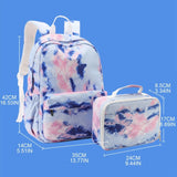 2Pcs Tie Dye Backpack and Lunch Bag Set for Girls Teens Student