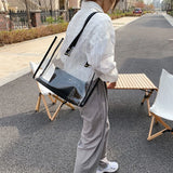 2Pcs Transparent PVC Shoulder Bag Waterproof Purse Handbag Jelly Large Shopping