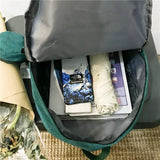 2Pcs Women Letter Embroidery Backpack Corduroy School Bags For Teenage Girls