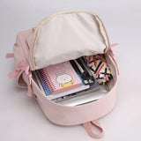 2Pcs Nylon Waterproof School Backpack Women Travel