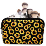 Sunflower Floral Makeup Bag Waterproof Neoprene Travel Storage Pouch