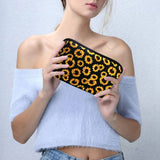 Sunflower Floral Makeup Bag Waterproof Neoprene Travel Storage Pouch