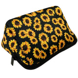 Sunflower Floral Makeup Bag Waterproof Neoprene Travel Storage Pouch