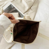 Coconut Palm Embroidery Straw Shoulder Bags Woven Large Capacity Beach Bag