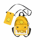 2pcs Mini Canvas Solid Backpack Chicken Student Bag