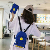 2pcs Mini Canvas Solid Backpack Chicken Student Bag