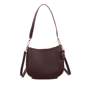 2pcs Crossbody Bag Solid Women Shoulder Bag Casual High PU Leather