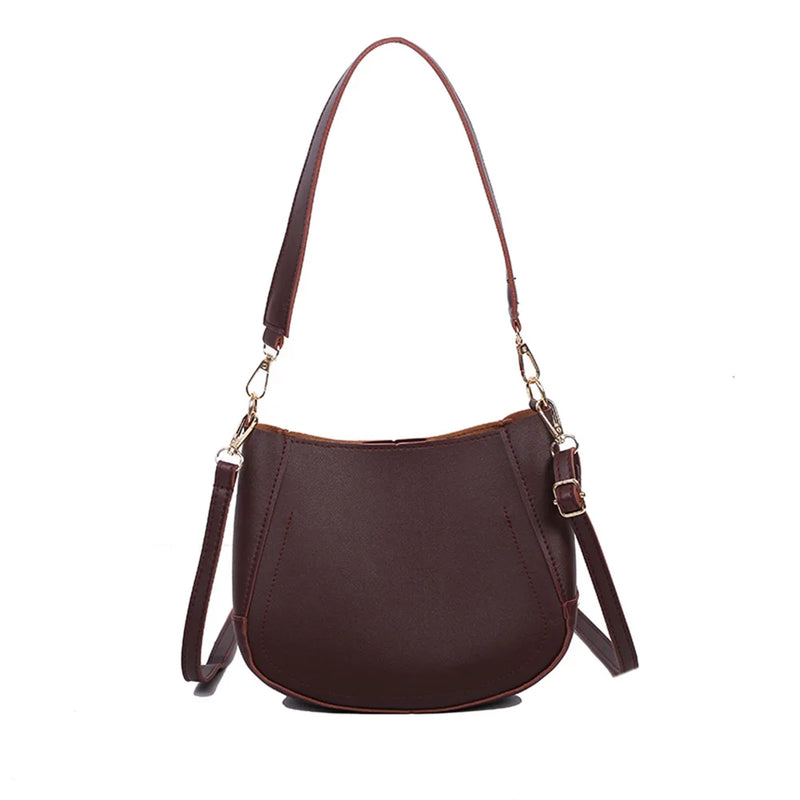 2pcs Crossbody Bag Solid Women Shoulder Bag Casual High PU Leather