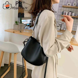 2pcs Crossbody Bag Solid PU Leather Messenger Handbag for Women