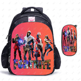 2pcs FORNITE Kids Backpack Orthopedic School bag Waterproof Backpacks
