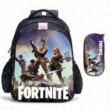 2pcs FORNITE Kids Backpack Orthopedic School bag Waterproof Backpacks
