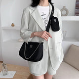 2pcs Nylon Shoulder Bag Women Chains Crossbody Messenger Handbag