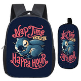 2pcs Stitch Kids School Bags Girls Boys Backpack with Pen Case