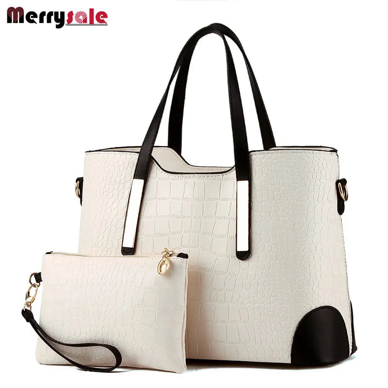 2pcs Leather Bags Handbags Women Famous Shoulder Bag Female Casual Tote