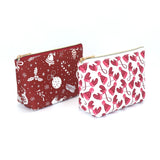 2pcs PU Leather Zipper Cosmetic Gift Bag Women Christmas Travel Beauty Case