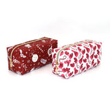 2pcs PU Leather Zipper Cosmetic Gift Bag Women Christmas Travel Beauty Case