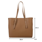 2pcs/Set PU Leather Handbag Women Casual Large Capacity Shoulder Tote Bags
