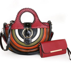 Vintage Women Handbags PU Leather Colorful Bag Money Clutch Shoulder Bags