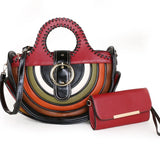 Vintage Women Handbags PU Leather Colorful Bag Money Clutch Shoulder Bags