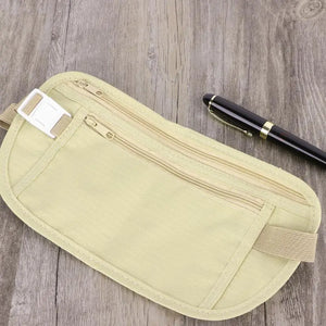 2pcs Travel Pouch Passport Money Waist Belt Bag
