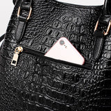 2pcs Crocodile PU Leather Shoulder Bags Set