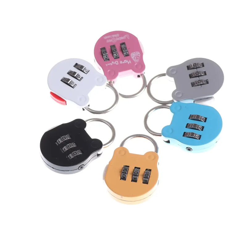 2pcs Cartoon Mini Digital Lock Gym Luggage Lock Random