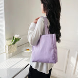 2pcs School Backpack Set Solid Rucksack with Handbag Large Capacity Shopping Bag