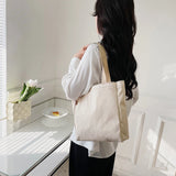 2pcs School Backpack Set Solid Rucksack with Handbag Large Capacity Shopping Bag