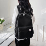 2pcs School Backpack Set Solid Rucksack with Handbag Large Capacity Shopping Bag